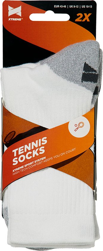 Chaussettes de tennis - Unisexe - Multicolores et blanches - 35/38 - Lot de 2 paires