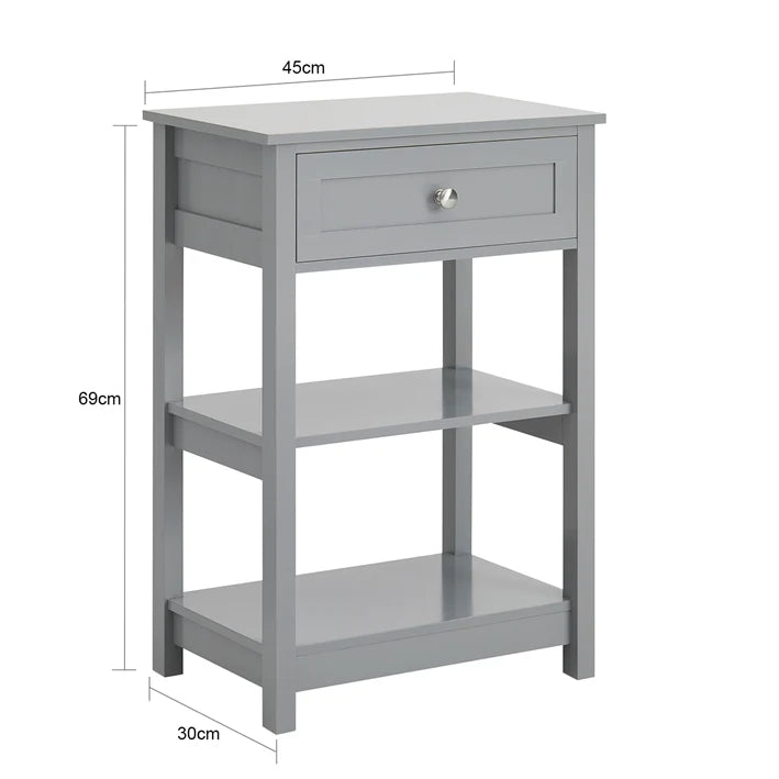 SoBuy Table de nuit - Table basse - Table d'appoint gris clair - 45x69x30cm - FBT46-HG