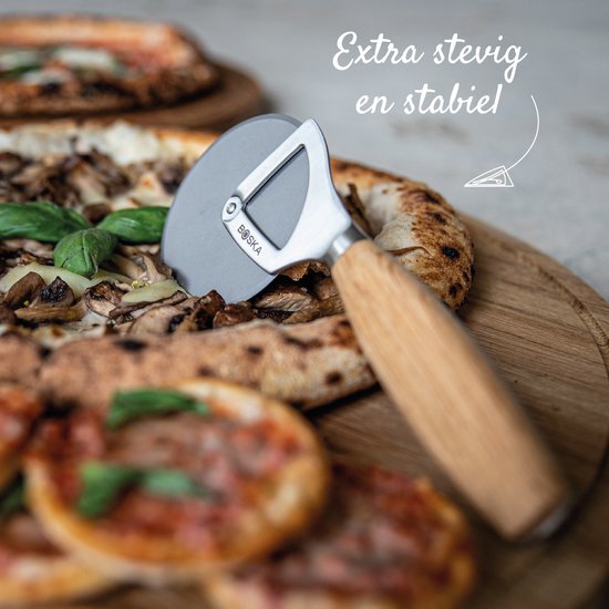 Boska Coupe-pizza Oslo+ - Anti-adhésif BSF™ - Stable - Chêne & acier inoxydable