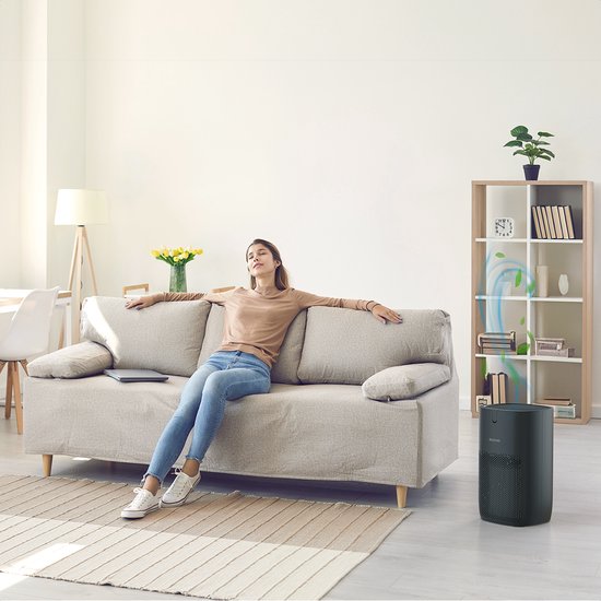 Auronic Air Purifier Fresh Pro - Avec filtre HEPA 13 - 300 m³/h - 65 m² - Filtre à charbon - 3 étapes - Purificateur d'air - Noir