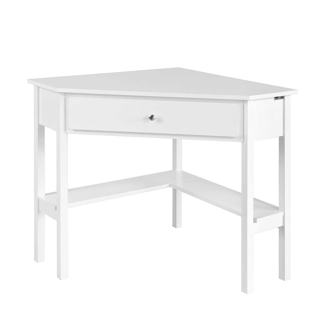 SoBuy FWT31-W Table d'appoint avec tiroir - Modèle d'angle - 76 x 76 x 76 cm - Blanc