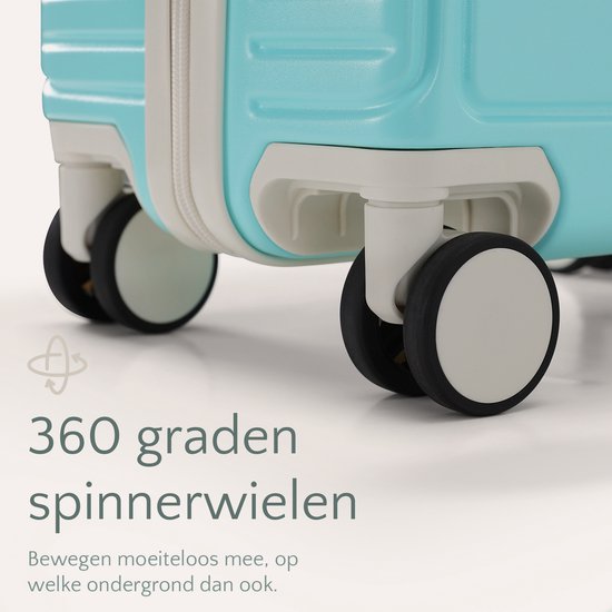 Skycases City Walker - Ensemble de valises 3 pièces | Léger et durable | 20, 24 et 28 pouces | Roues pivotantes à 360° | Verrouillage TSA | Housses de protection incluses - Bleu Tiffany