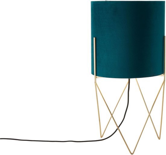 Brillant | Atami lampadaire laiton brossé/essence | 1x A60, E27, 28W, convient aux ampoules normales (non incluses)