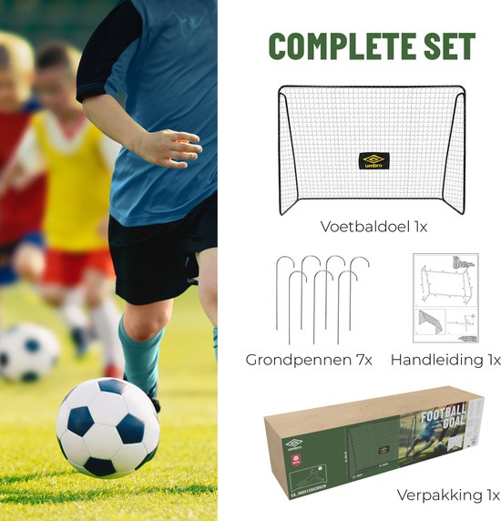 But de football Umbro - But de football 300 x 120 x 205 cm - Grand but de football - Jouet d'extérieur pour enfants et adultes - Montage rapide - But d'entraînement de football - Métal - Noir/Jaune