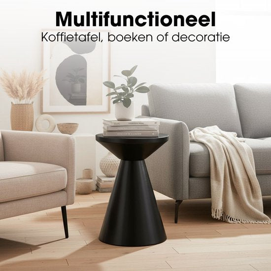 Mica Decorations Jim Table d'appoint - Table d'appoint ronde H45 x Ø31 cm - Petite table en fer pour le salon ou la chambre - Table d'appoint pour plantes - Table de chevet de style industriel - Noir