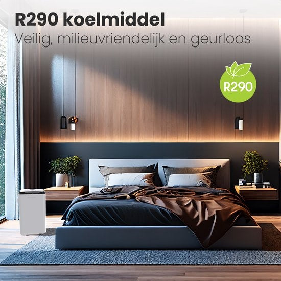 Auronic - Déshumidificateur 12L - Avec fonction séchage du linge, Purificateur d'air, 185W, Silencieux (36 dB), Convient pour 48 m³ - Blanc