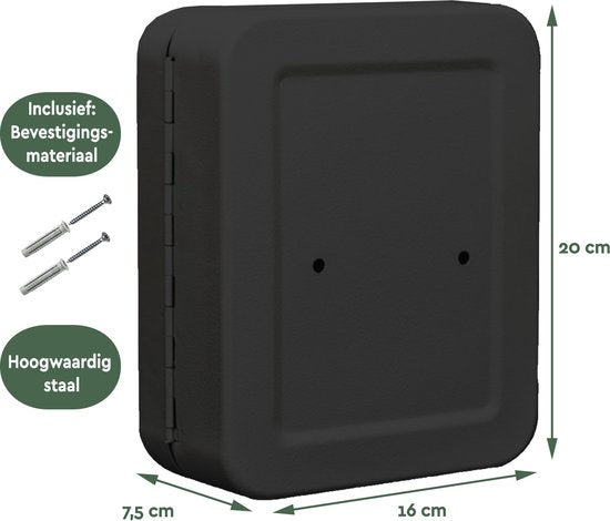 BRASQ Coffre à clés 20 clés avec serrure à combinaison - Coffre à clés KC300 Noir avec serrure à combinaison