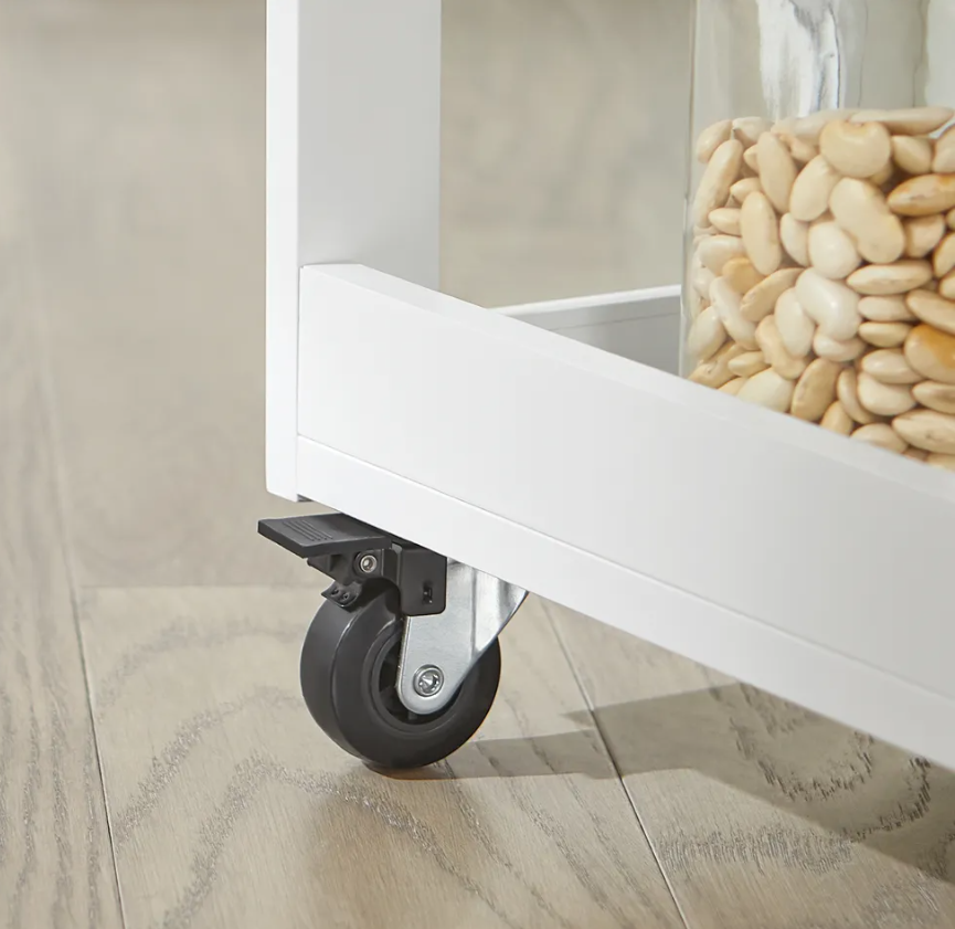 SoBuy - Chariot de cuisine - 1 porte et 3 étagères - 60 x 90 x 40 cm - Blanc