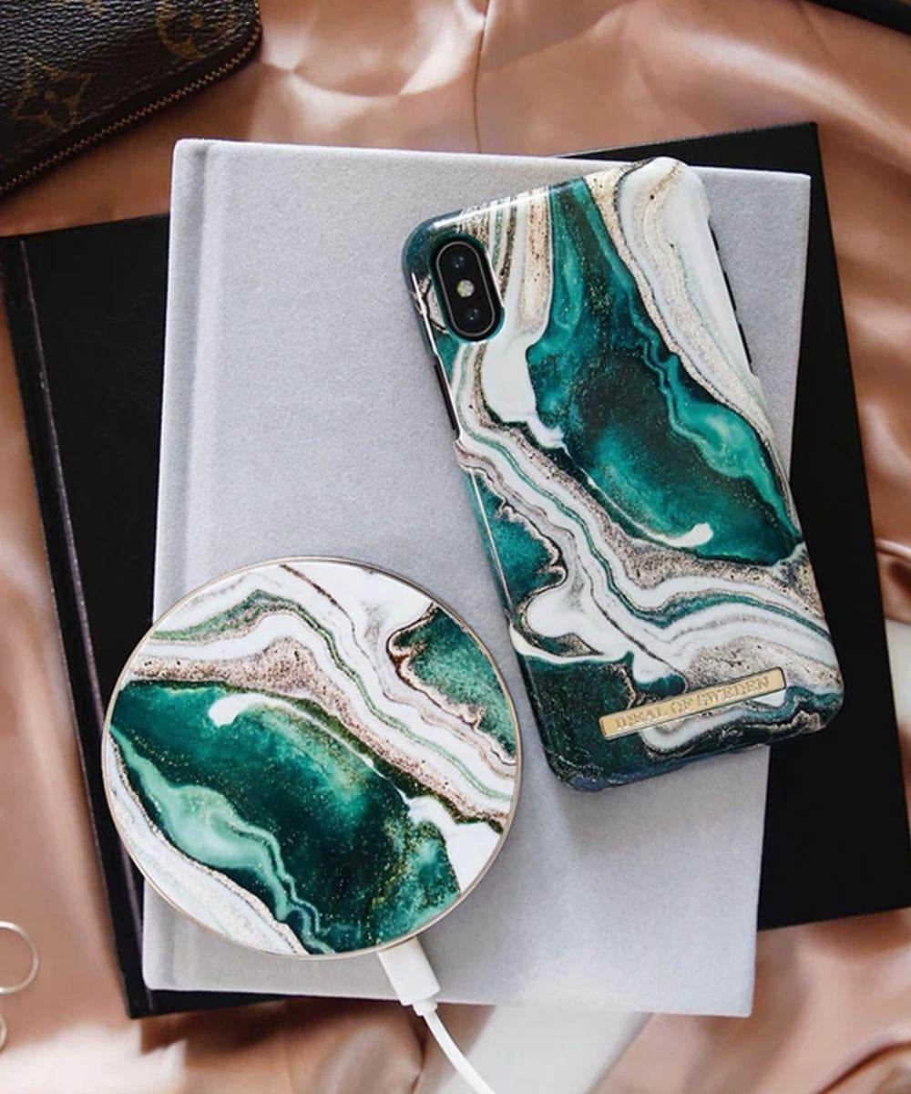 iDeal of Sweden iPhone 11 Pro Coque arrière - Golden Jade Marble