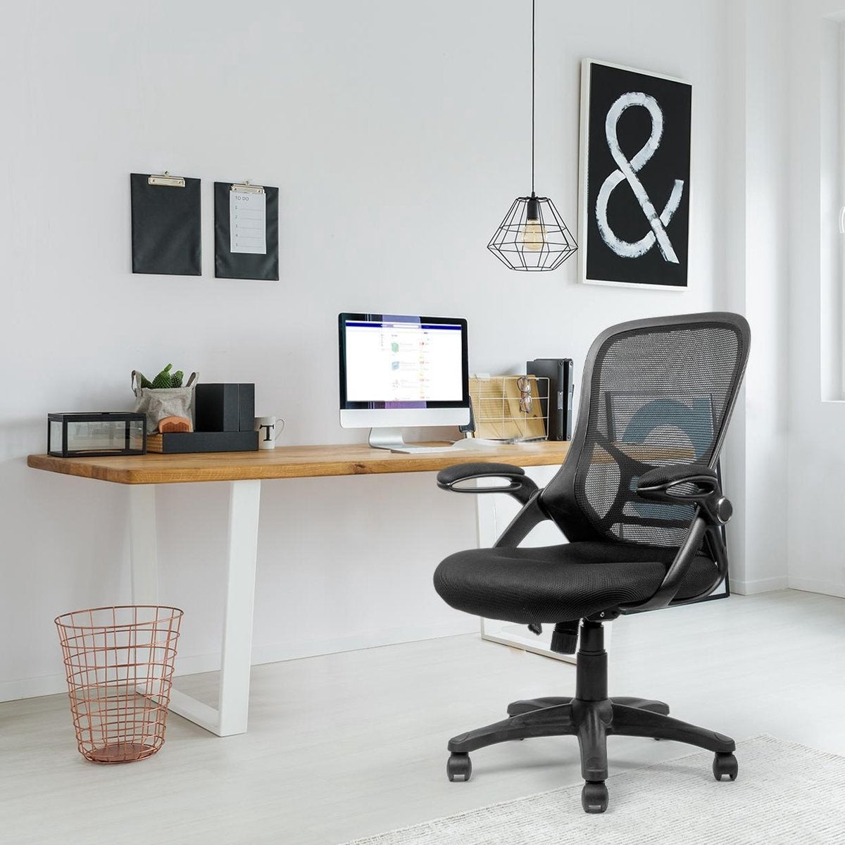 LifeGoods Ergonomic Office Chair - Chaise de bureau - Réglable - Adultes - Noir