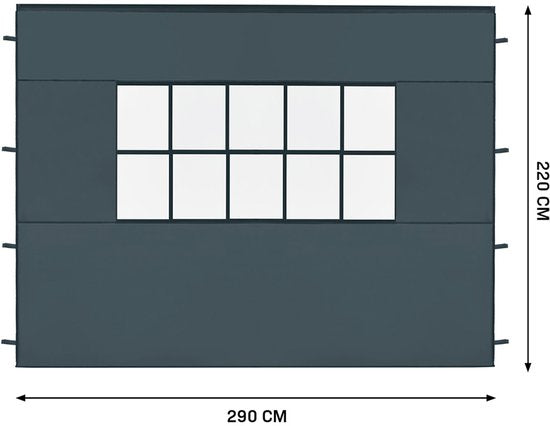 Ensemble de parois latérales VONROC - 6 x 3 m – 6 pièces - Pour 2 tentes de réception Premium PT501XX | Gris