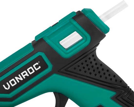 VONROC batterie pistolet à colle 4V - 1.5Ah - Inclus 8 cartouches de colle Ø7x100mm