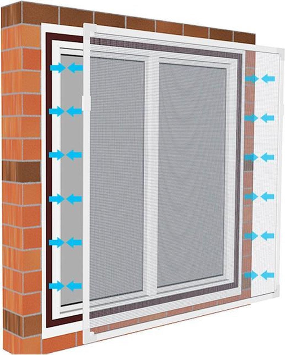 Moustiquaire O'DADDY® – Moustiquaire magnétique pour fenêtre ronde – Moustiquaire en maille – 100 x 120 cm – Moustiquaire sur mesure – Moustiquaire avec bordure blanche et maille noire