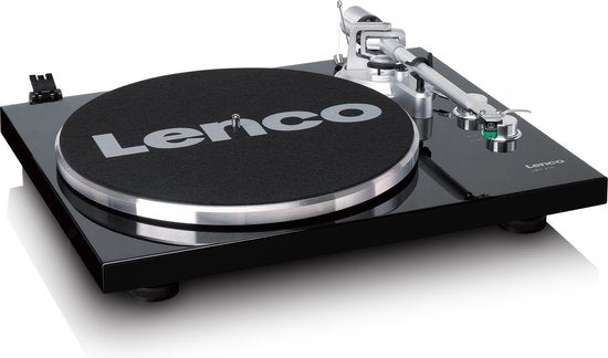 Lenco Tourne-disque avec Bluetooth - Bras de lecture et contrepoids en métal - Ligne Lenco Expertise - LBT-215BK - Piano Black