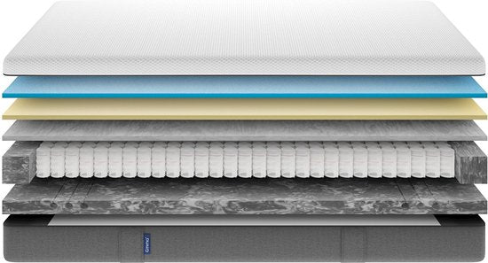 Matelas à ressorts ensachés Emma Hybrid - 250 ressorts p/m2 - 90 x 200 cm - Medium