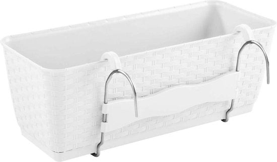 Pot de fleurs suspendu avec crochets Ratolla balcon blanc