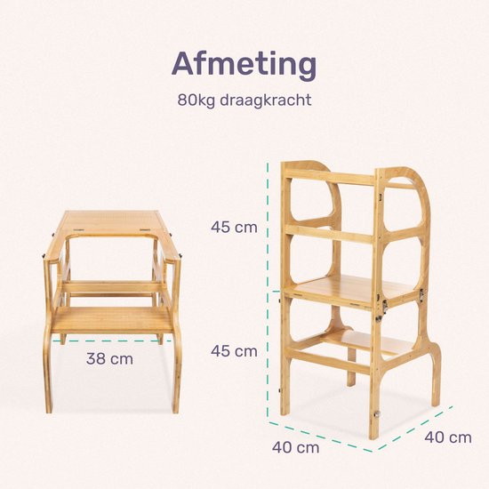 Tour d'apprentissage Qwali - Pliable - Aide culinaire - Tour d'apprentissage - Incassable - Montessori - Tours d'apprentissage - Pour les tout-petits