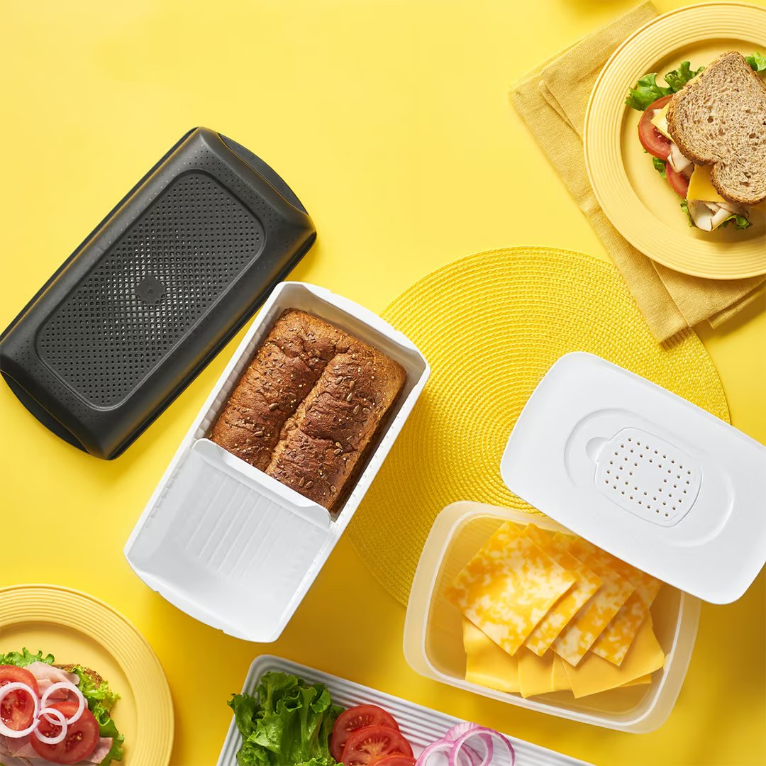 Boîte à pain Tupperware BreadSmart - Avec séparateur pratique - 100 % sans BPA - Préserve la fraîcheur du pain plus longtemps