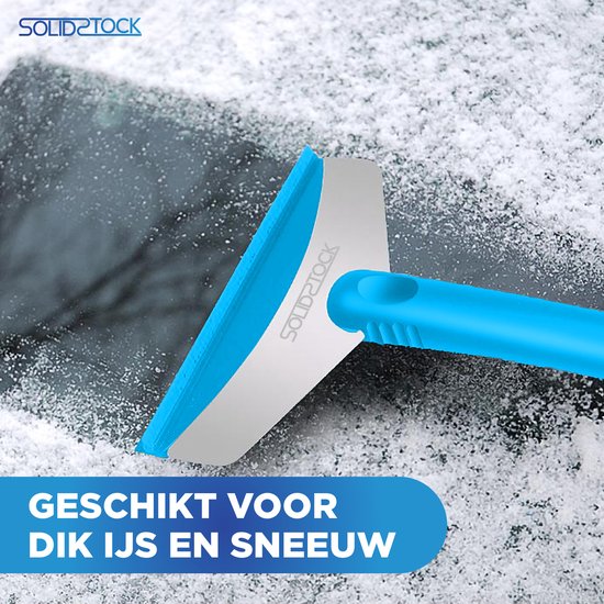 SolidStock Grattoir à glace pour voiture - Grattoir pour voiture - Extra large - Grattoir pour vitres - Design ergonomique - Bleu