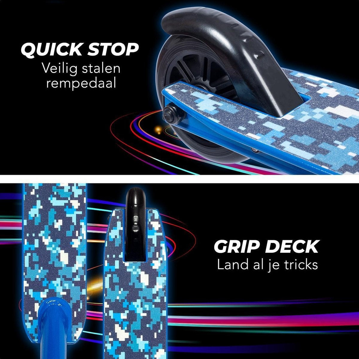 LifeGoods StuntRider - Scooter cascadeur - Étape 8+ Years - Roues 100mm - Garçons/Filles - Bleu