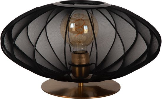 Lucide CORINA - Lampe de table - Ø 40 cm - 1xE27 - Noir - Japandi