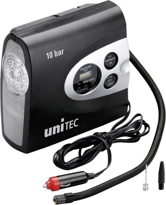 Cartrend Cartrend Compresseur 10 bar Avec lampe de travail, Rangement/rétention du cordon, Affichage digital, Arrêt automatique