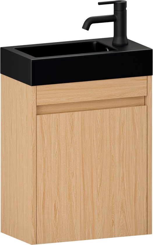 Meuble de salle de bains Mirlux en chêne clair - Meuble-lavabo - Meuble de WC - Meuble de salle de bains - 40 cm