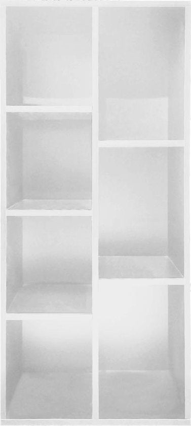 Bibliothèque Vakkie 7 étagères ouvertes - armoire murale - blanc