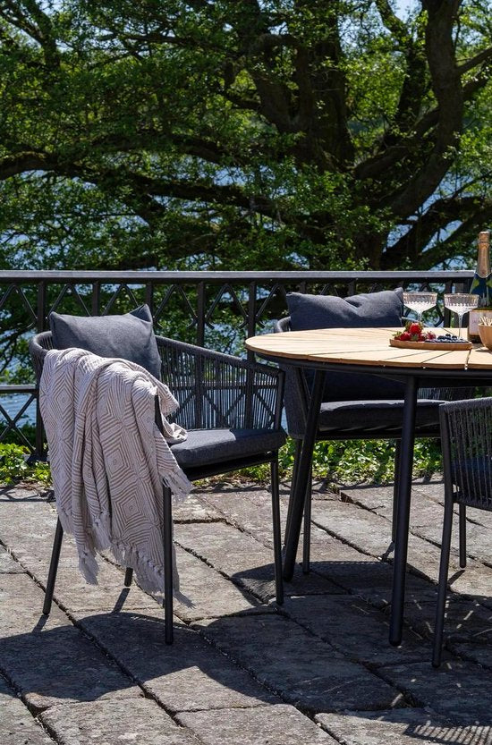 house nordic salerno garden chair - dark grey - set of 4
