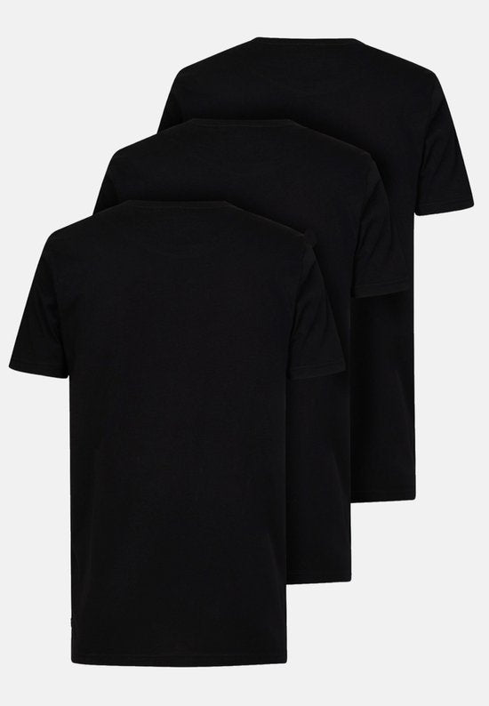 Lot de 3 t-shirts pour homme Petrol Industries - Col rond - Coton - Coupe classique - Lot de t-shirts à manches courtes - Lot de 3 pièces - Noir - Taille XL