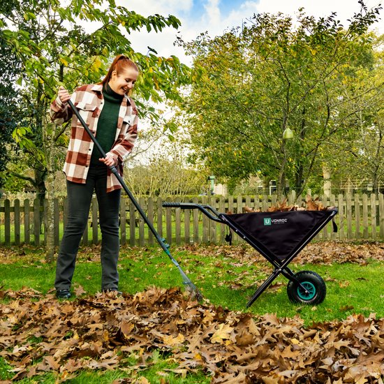 VONROC Brouette pliante - 50 litres - Capacité de charge 30 kg - Idéale pour l'élimination des déchets de jardin