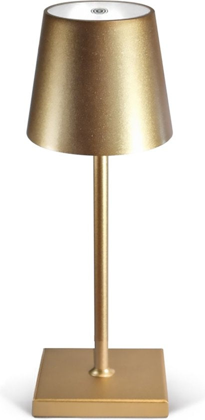 Goliving Lampe à poser Rechargeable - Sans fil et dimmable - Lampe tactile moderne - Lampe de nuit pour chambre à coucher - 26 cm - Or