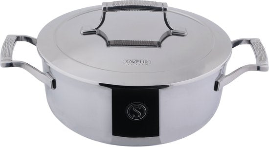 Cocotte avec couvercle - Saveur Selects - 25cm - Acier inoxydable - Compatible induction et four -