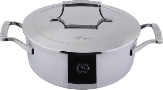 Cocotte avec couvercle - Saveur Selects - 25cm - Acier inoxydable - Compatible induction et four -