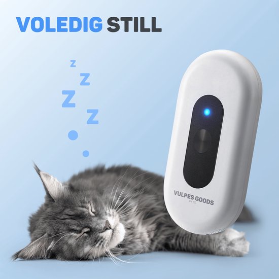 Vulpes Goods® Pets - Éliminateur d'odeurs de bac à litière - Éliminateur d'odeurs de chat - Oxygène actif, ozone et ions - Rechargeable - Éliminateur d'air - Blanc - Version PRO