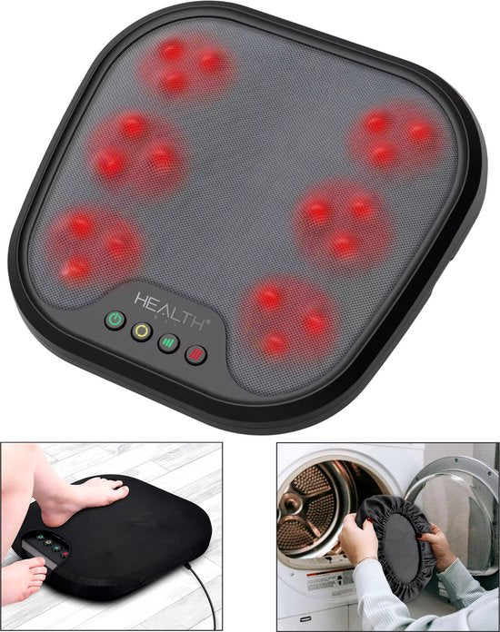 Appareil de massage des pieds Health Bay® - Massage Shiatsu chauffant - Appareil de massage des pieds favorisant la circulation sanguine - Housse lavable - Chauffage par infrarouge -