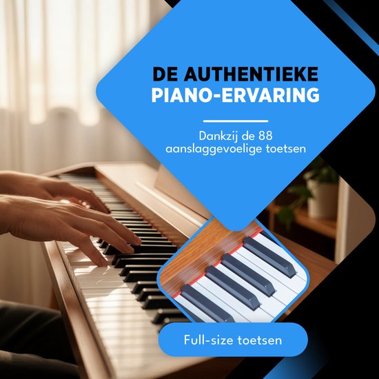 Finesse Digital Piano - 88 touches lestées - avec pédales et tabouret - Piano à clavier - Piano électrique - adulte et enfant