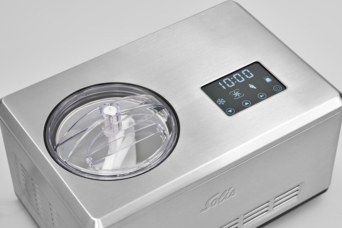 Solis Gelateria Pro Touch 8502 - Machine à glace et yaourtière auto-réfrigérante en acier inoxydable - Argent