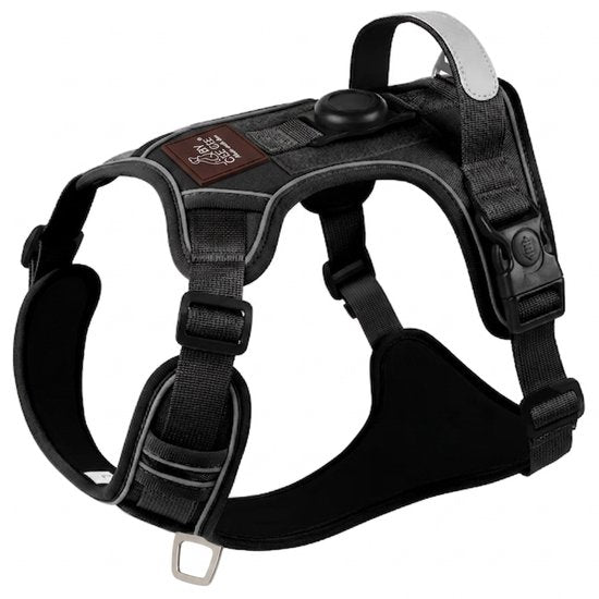 Harnais pour chien By Cee Cee - Harnais anti-traction - Harnais en Y pour chien – Harnais réfléchissant – Noir – Taille XL