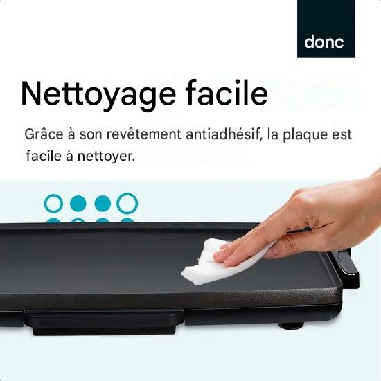 MOA Table grill - Gril - Plaque de cuisson - Teppanyaki - Electrique - 68 x 36 cm - Thermostat réglable - Revêtement antiadhésif - TG218B - Noir