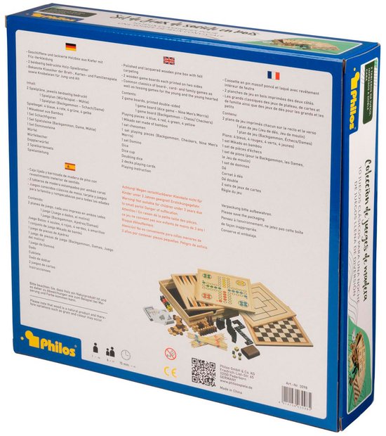 Collection de jeux en bois Philos, 10 pièces, taille moyenne