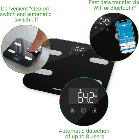 Medisana BS 602 - Pèse-personne avec analyse corporelle Connect (Wi-Fi)