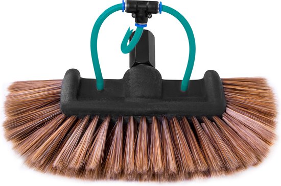 Brosse à laver téléscopique - VONROC - 6,5 m – Avec Tête de Brosse – Nettoyeur de Vitres et Surfaces - Noir