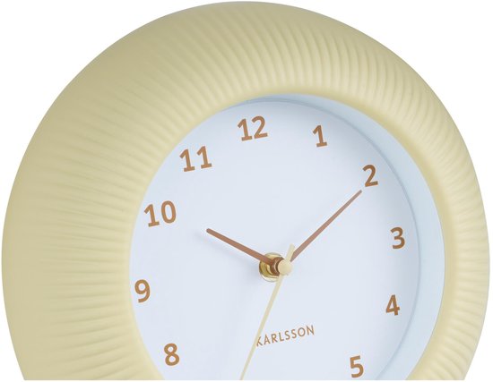 Horloge murale Karlsson Tender Rib - Jaune pâle - Ø 25 cm - Horloge murale scandinave