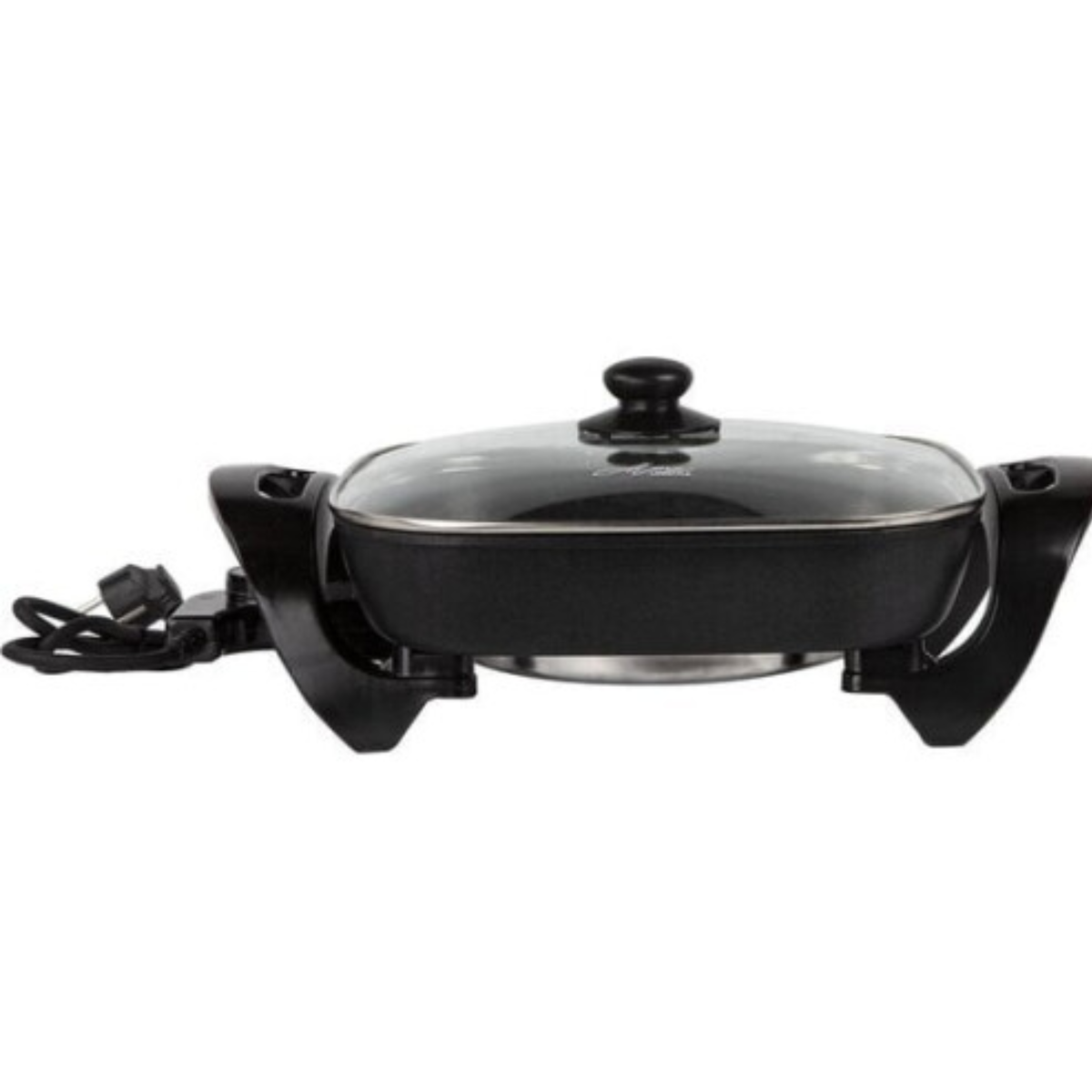 Casserole Skoov - 2-en-1 Barbecue électrique avec Hotpot - Avec couvercle - Poêle multifonctionnelle antiadhésive sans fumée - Indoor Grill & Fondue - Noir
