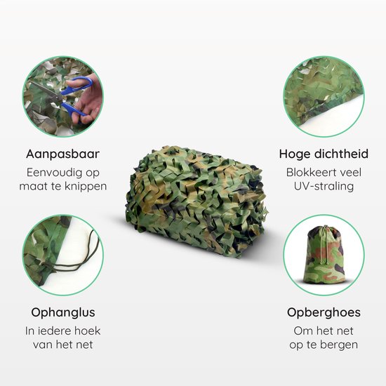 Filet de camouflage Volcan 300 x 400 - Toile d'ombrage - Camonet pour un effet de camouflage optimal - Vert