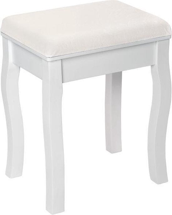 tectake® - tabouret de maquillage avec siège rembourré - Blanc