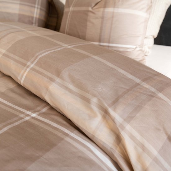 Housse de couette Kayori Mondo en Tencel - 140 x 200-220 + 1 taie d'oreiller - Lit simple - Douce et rafraîchissante - Sable