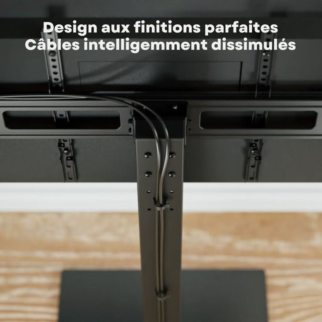 Meuble TV Auronic- hauteur réglable - Pivotant - Inclinable - 32 à 70 pouces - Noir