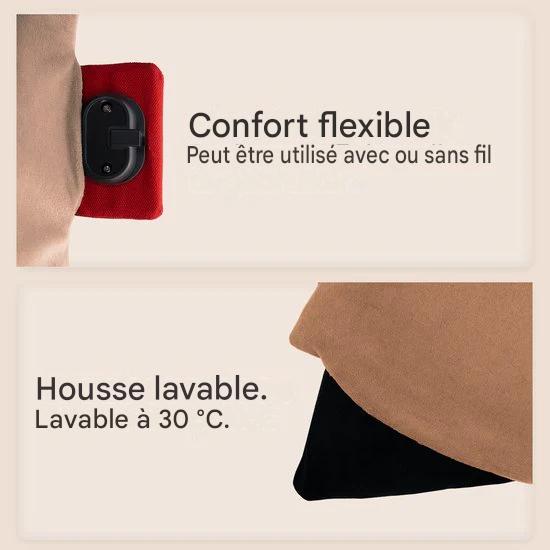 Auronic Oreiller chauffant - Classic - 45x60 - Sans fil - Rechargeable - Oreiller électrique - Infrarouge - Rose poudré